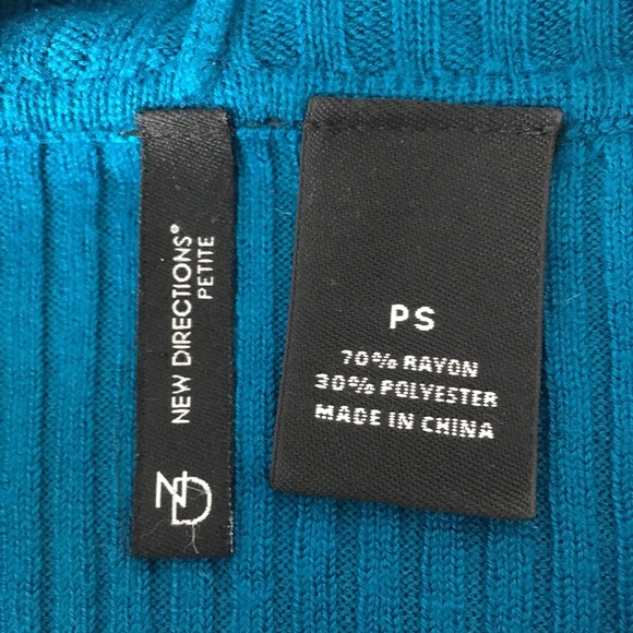 New Directions Blue Cowl Neck Sweater - Picture 6 of 8